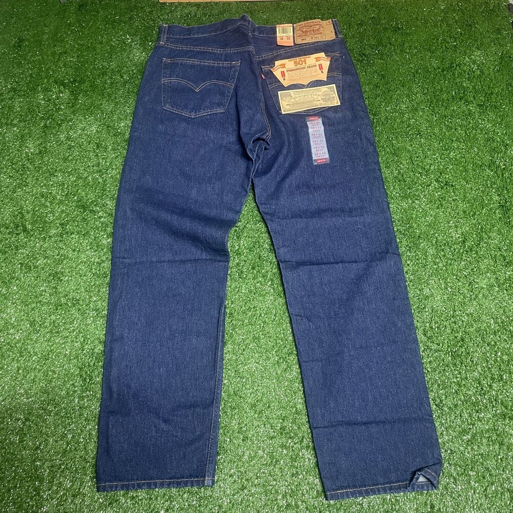 NWT Vintage Levi’s 501 Jeans Men’s 38x32 Button Fly Raw Denim Classic Fit - Picture 3 of 7